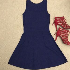 Ann Taylor navy blue A line sleeveless dress